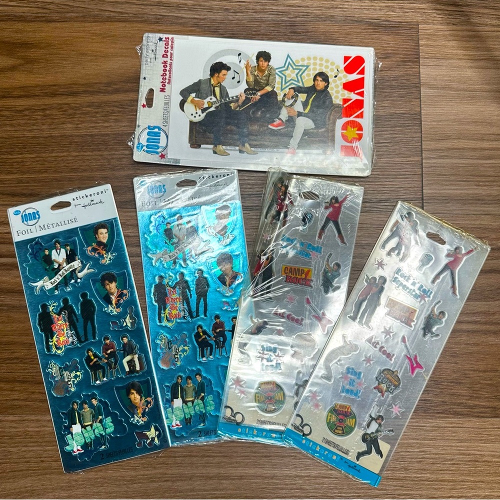 New Retired 2009 Hallmark Jonas & Camp Rock Sticker Lot (5)